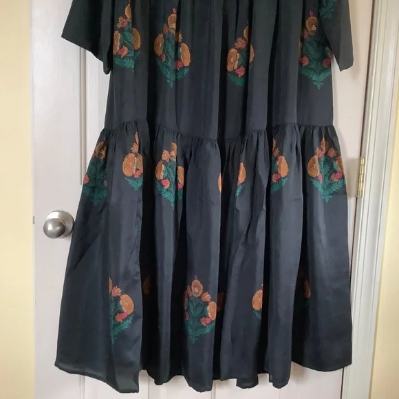 Pink Chicken Silk Kelly Midi/Maxi Dress Caviar Bellflower SZ S - Picture 11 of 16